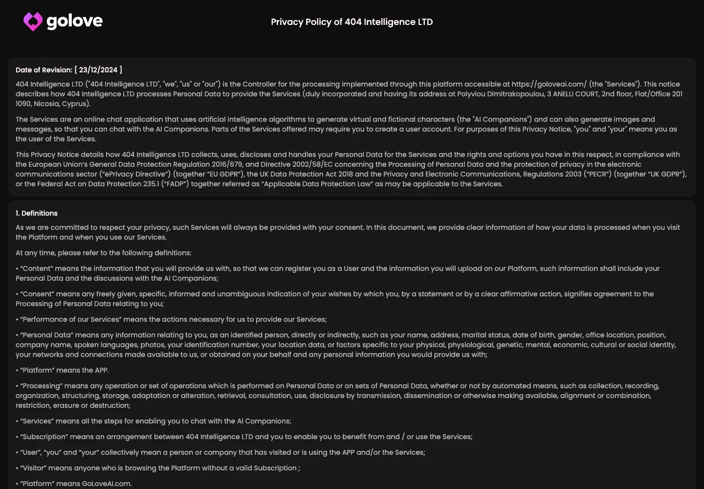 Public provider page documented in this review