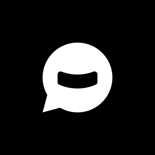 SpicyChat logo with a white chat bubble and black mask symbol